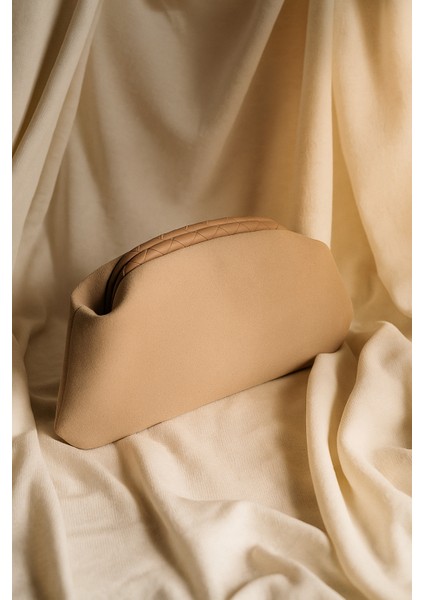 Bej Süet Deri Portföy Clutch Çanta indirimleri