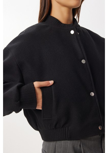 Kaşe Bomber Ceket LFG0164 Siyah fırsatları