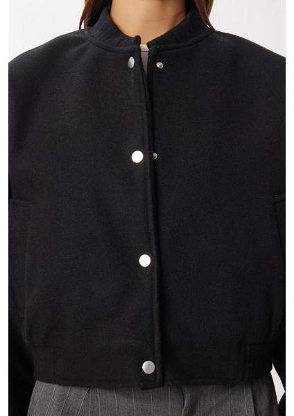 Kaşe Bomber Ceket LFG0164 Siyah indirimleri