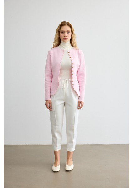 Havuç Kesim Scuba Pantolon Beyaz