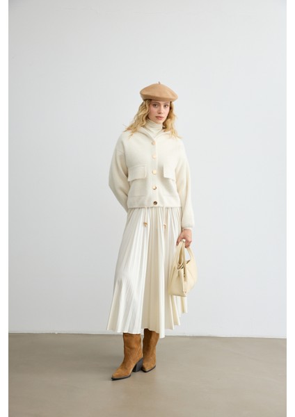 Tüylü Triko Bomber Bej fiyatları