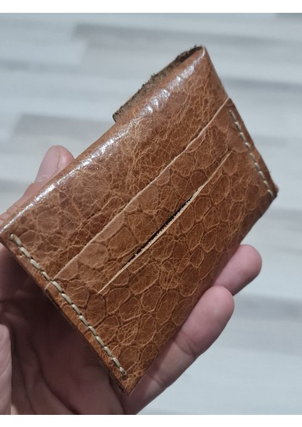 Hakiki Deri El Yapımı Kartlık Çift Taraf Çift Yön