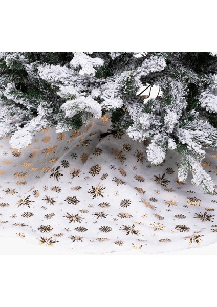 Beyaz, Altın Kar Tanesi Peluş Ağaç Altı Örtüsü 90CM modelleri
