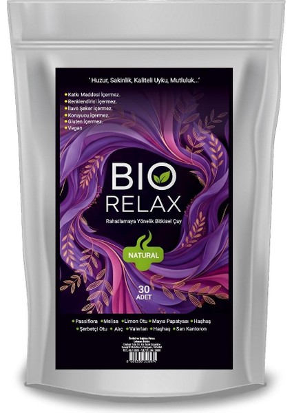 Bio Relax Uyku,stres,destek Yardımcısı 30'lu Bitkisel Çay modelleri