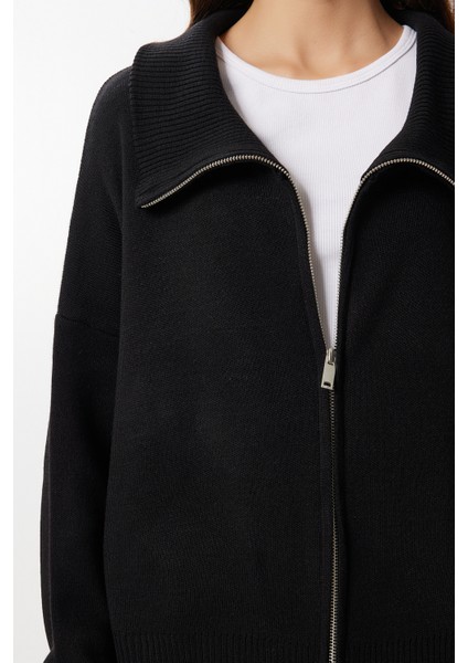 Fermuarlı Hırka Pantolon Triko Takım LAN0077 Siyah indirimleri