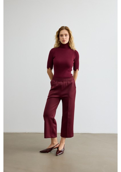 Dikiş Detaylı Scuba Pantolon Bordo fırsatları