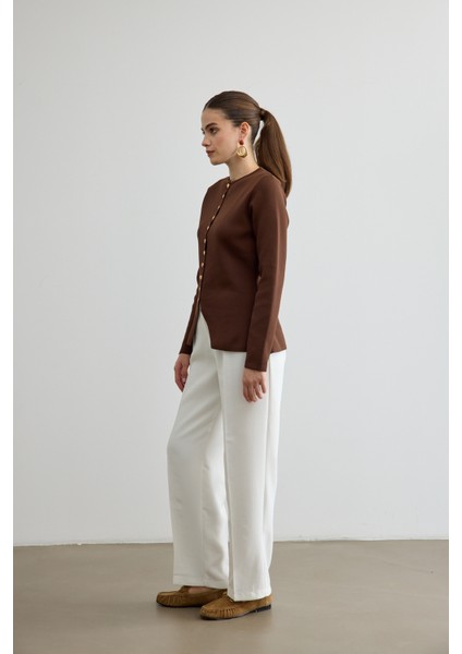 Noi Belden Oturtmalı Triko Hırka Acı Kahve indirimleri