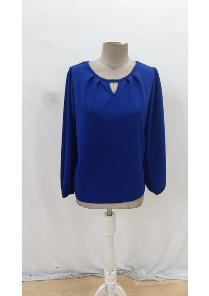 Kadın Uzun Kollu Damla Detaylı Ithal Krep Bluz indirimleri