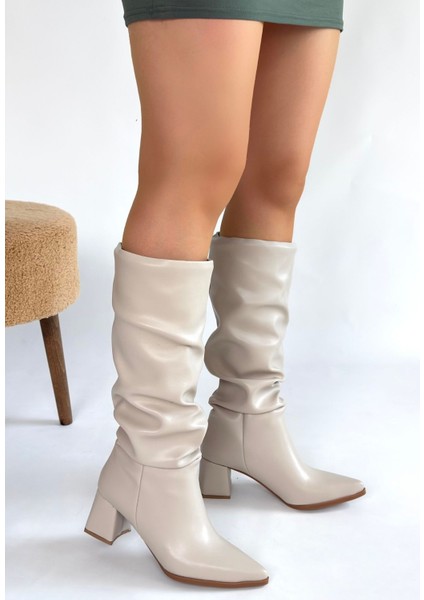 Piyat Ten Cilt Topuklu Çizme modelleri