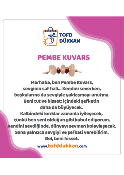 Doğal Pembe Kuvars Taşı Bileklik – Sevginin ve Şefkatin Taşı fiyatları