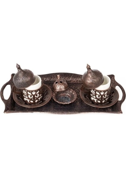 2 Kişilik Fincan Seti Tepsili Osman Desenli fiyatları