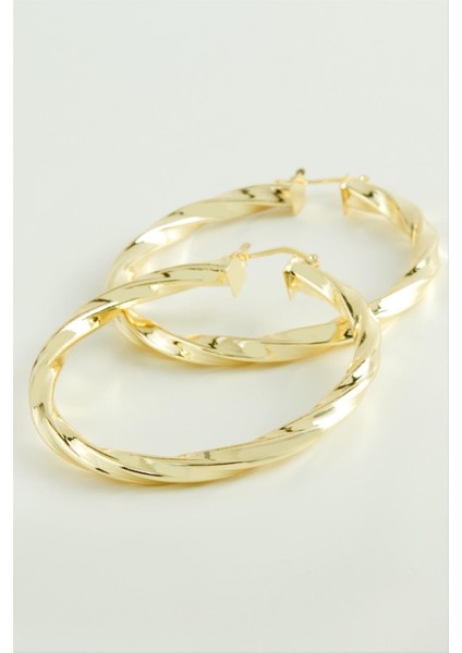 Depomix Burgulu Halka Küpe 6 Cm-Sarı