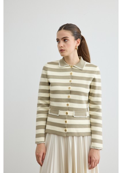 Çizgili Triko Hırka Taş fırsatları