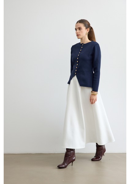 Noi Belden Oturtmalı Triko Hırka Lacivert indirimleri