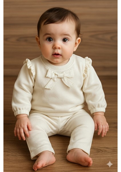 Laura Baby Kız Bebek/çocuk Fiyonklu Alt Üst Takım