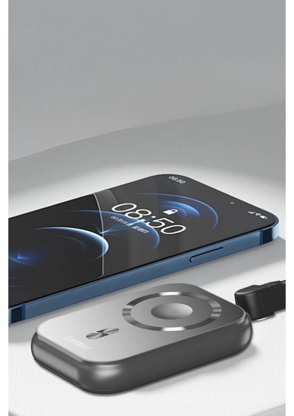 PD61 3-in-1 10.000 mAh Powerbank | 15W Kablosuz + 20W Type-C PD + Stand & Manyetik Tutma – Gri indirimleri