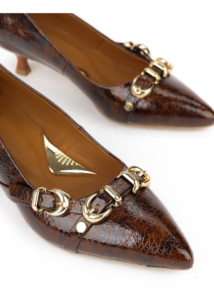 , Kadın Hakiki Deri Ayakkabı 1531050Z26104802K Acı Kahve