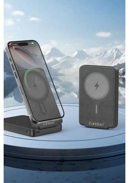 PD59 10.000 mAh 20W Kablosuz + Type-C Hızlı Şarj Powerbank & Stand | MagSafe Uyumlu Siyah fiyatları