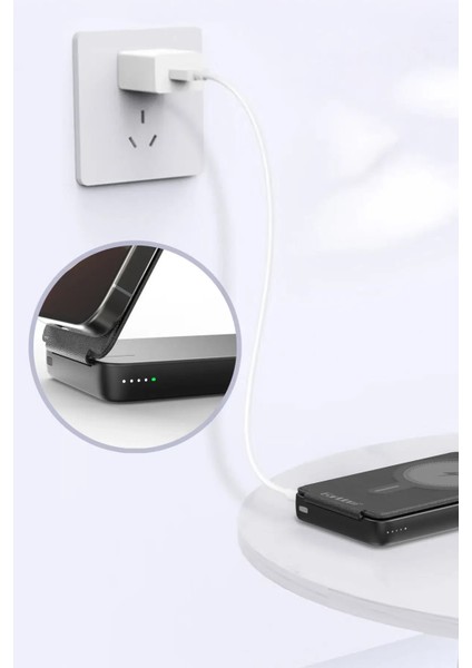 PD59 10.000 mAh 20W Kablosuz + Type-C Hızlı Şarj Powerbank & Stand | MagSafe Uyumlu Siyah modelleri