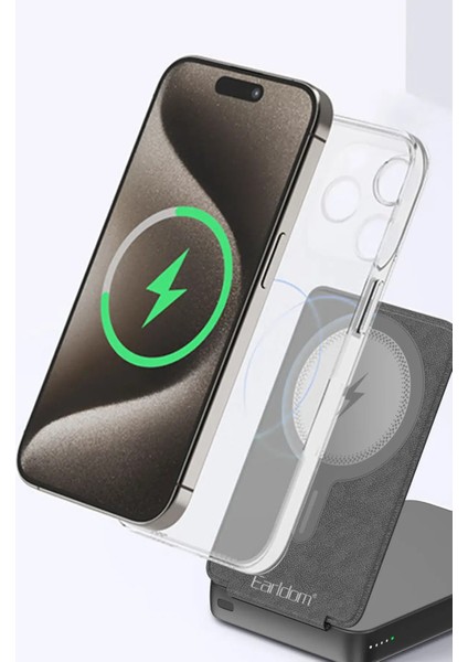 PD59 10.000 mAh 20W Kablosuz + Type-C Hızlı Şarj Powerbank & Stand | MagSafe Uyumlu Siyah fırsatları