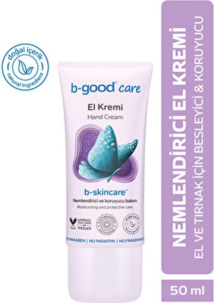 El Kremi 50 ml Vegan Formül ile Derinlemesine Nemlendirme ve Koruma Sağlar fırsatları