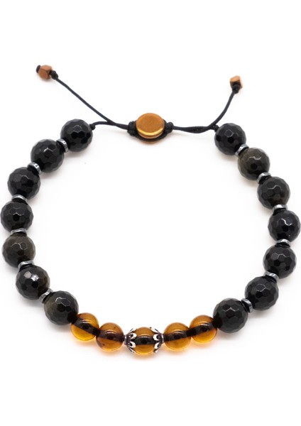 Gold Obsidyen & Litvanya Kehribarı Bileklik fırsatları