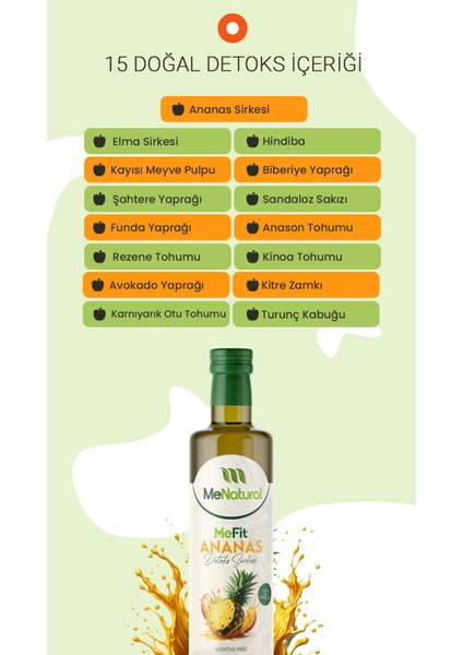 Mefit Ananaslı Detoks Sirke - %100 Doğal Fermente - Ananas Detox Sirkesi - Ödem Atan Yağ Yakımı Destekleyici - DiyetZayıflamaya Yardımcı Şişkinlik Önleme indirimleri