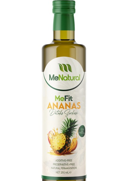 Mefit Ananaslı Detoks Sirke - %100 Doğal Fermente - Ananas Detox Sirkesi - Ödem Atan Yağ Yakımı Destekleyici - DiyetZayıflamaya Yardımcı Şişkinlik Önleme