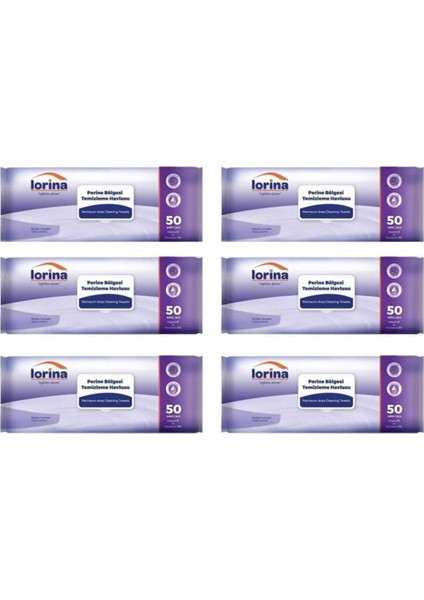 Lorina Perine Bölgesi Temizleme Havlusu 50'li x 6 Paket