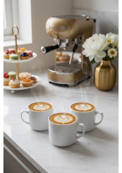 Times Espresso Americano Kahve Fincan Kupası 3'lü Set 200 ml 7 cm