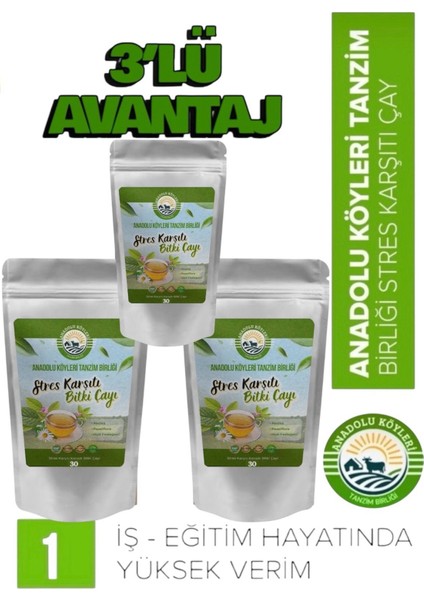 Anadolu Köyleri Tanzim Birliği Stres Karşıtı 3X30'LU Bitki Çayı