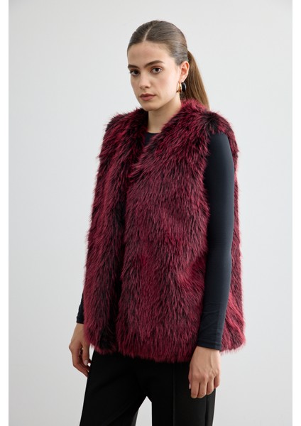 Kürk Yelek Bordo