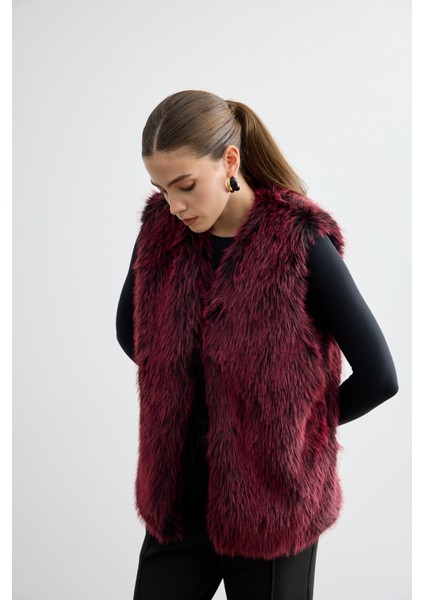 Kürk Yelek Bordo fırsatları