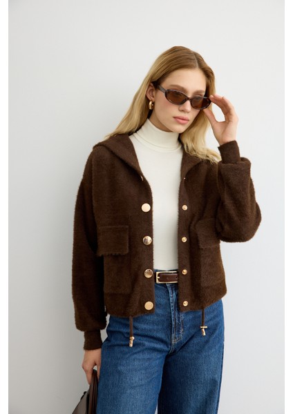 Tüylü Triko Bomber Acı Kahve fiyatları