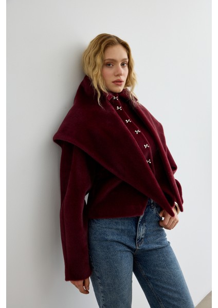 Belden Oturtmalı Atkılı Fox Kaban Bordo modelleri