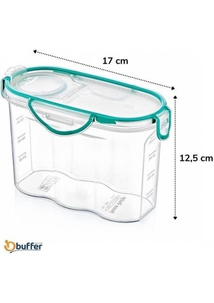 Kilitli Kapaklı Contalı Hava,su Sıvı Geçirmez 1,2 Litre Erzak Saklama KABI-SA580 fırsatları