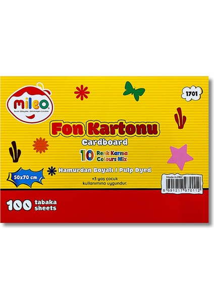 50X70 160 gr Karışık Hamurdan Fon Kartonu 100 Lü (1701)