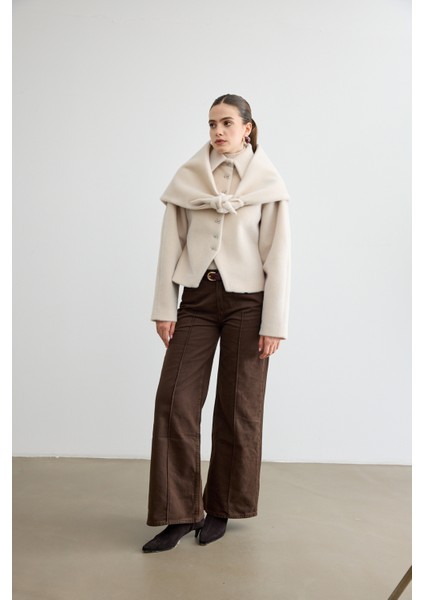 Belden Oturtmalı Atkılı Fox Kaban Bej