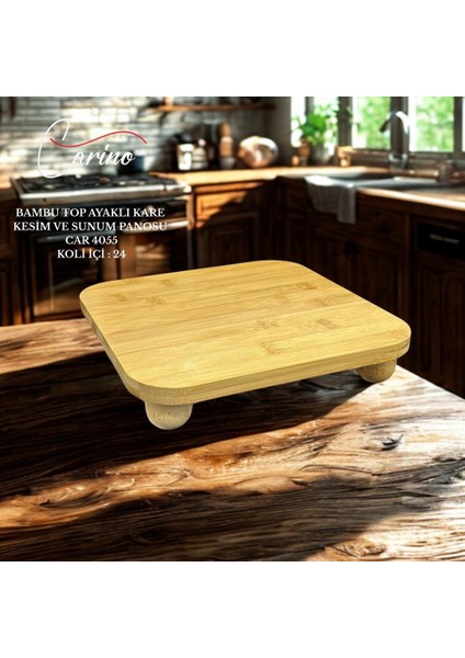 Bambu Top Ayaklı Kare Sunum ve Kesim Panosu modelleri