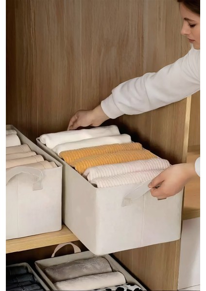 1 Adet 45X30X20 Çelik Çerçeveli Katlanabilir Dolap Içi Raf Düzenleyici Saklama Kutusu Organizer