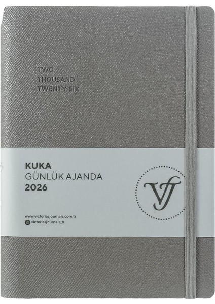 Kuka 2026 Günlük Ajanda A5 (14x21cm) Esnek Kapak Ivory 80gr.