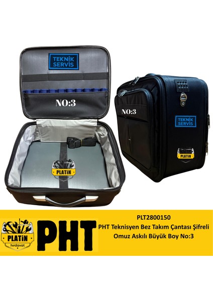 Teknisyen Bez Takım Çantası Şifreli Omuz Askılı Büyük Boy No:3 PLT2800150