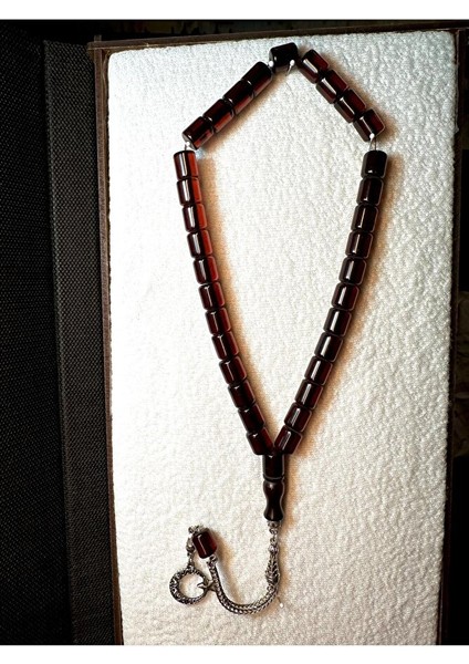 ÇUBUK KEHRİBAR TESBİH BORDO/BAL RENK KAPSÜL KESİM T-116 fırsatları