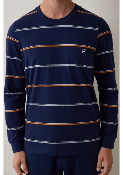 Lacivert Erkek Çizgili Jogger Pijama Takımı indirimleri