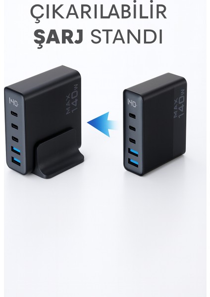 140W Gan Teknoloji 5 Port Pd Hızlı Şarj Cihazı Macbook Iphone Uyumlu Şarj Aleti fırsatları