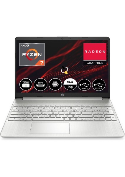 15S-EQ2000NT 4H0J2EAS4 R7-5700U 8 GB 512 GB SSD 15.6" Free Dos Fhd Dizüstü Bilgisayar