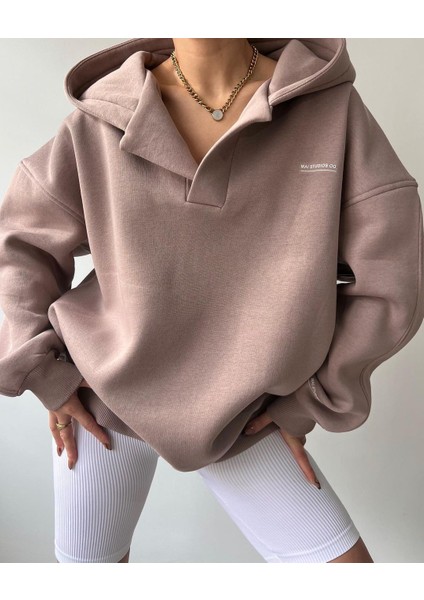 Kadınlar Için Sonbahar ve Kışlık Kapüşonlu Uzun Kollu V Yakalı Sweatshirt (Yurt Dışından) modelleri