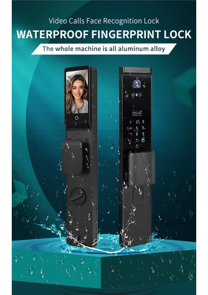Akıllı Kapı Kilidi Yüz Tanıma, Parmak İzi, Şifre, Kart ve Uygulama modelleri