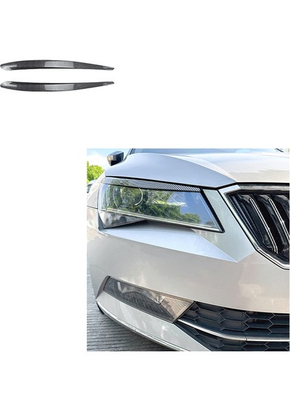 Araç Karbon Fiber Desen Farlar Kaş Far Trim Kapağı Skoda Için Superb B8 2016-2018 Araç Stil (Yurt Dışından) fiyatları