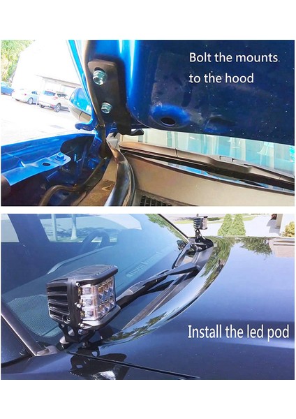 4x Ön Kaput LED Işık Montaj Braket Hood Hendek Lamba Braketleri Toyota Tacoma 2005-15 (Yurt Dışından) fırsatları